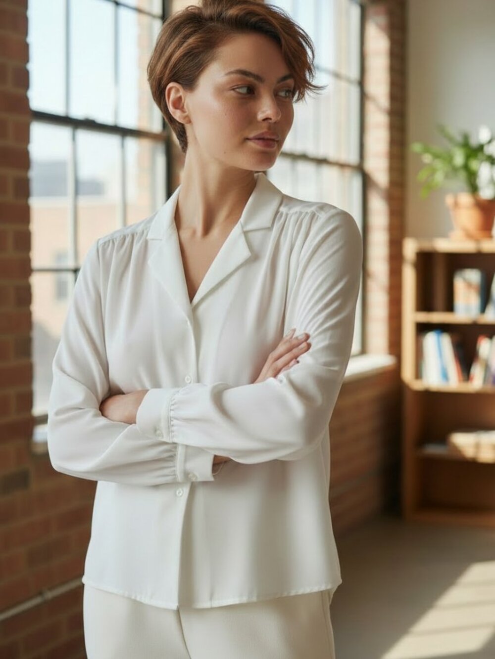Vintage Pendleton Country Sophisticates cream blouse in a classic, 90's